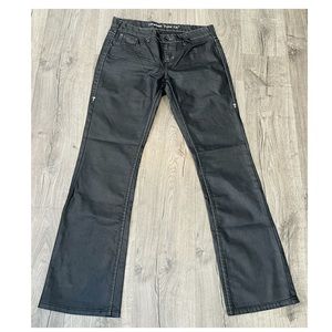 NWT Cowgirl Tuff Blackout Black Coated Denim Western Bootcut Jeans Size 29 x 35